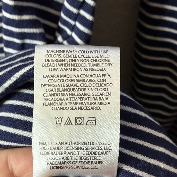 Eddie Bauer Navy & White Stripes Long Sleeve Top M - Picture 9 of 9